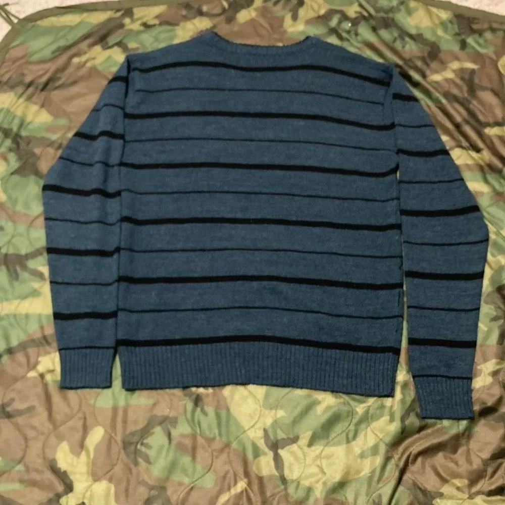 Bleu‎ ice v-neck sweater blue black cotton acrylic size XL/22
